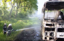 На Золотоніщині згорів пасажирський автобус