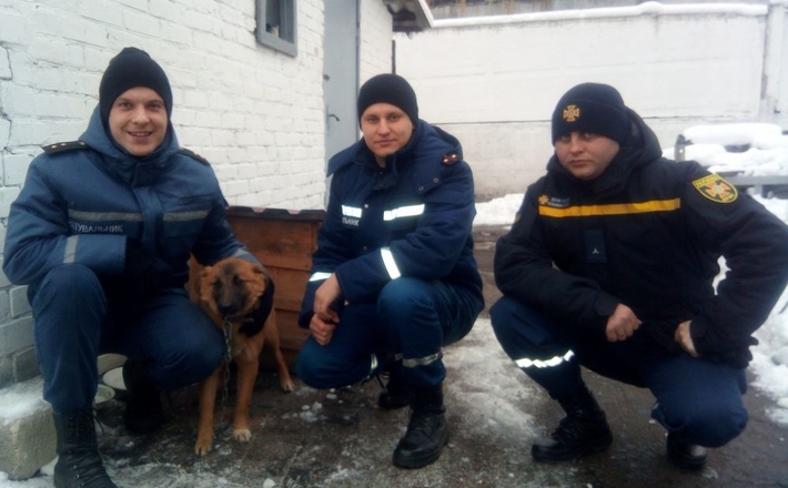 На завершення року Собаки черкаські рятувальники завели живого талісмана