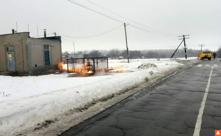 На Тальнівщині загорілась газорозподільна підстанція: два села залишились без газу