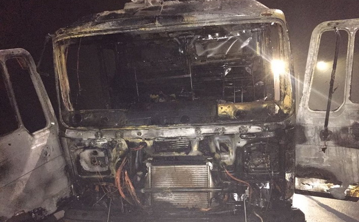 В Умані загорівся сміттєвоз (ФОТО)