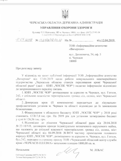 Відповідь на запит