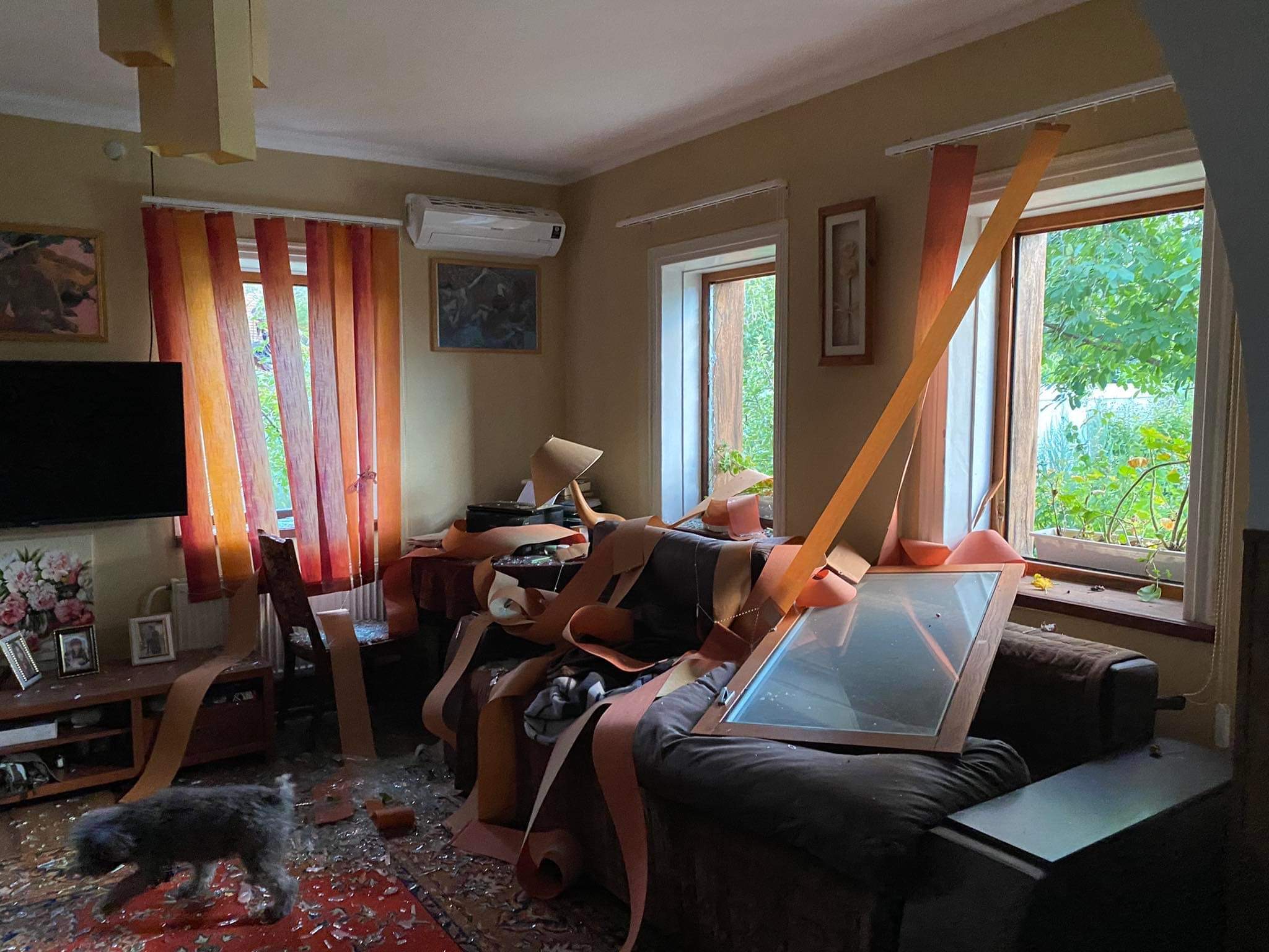 Черкащанка показала фото свого будинку, який постраждав від уламків ракети