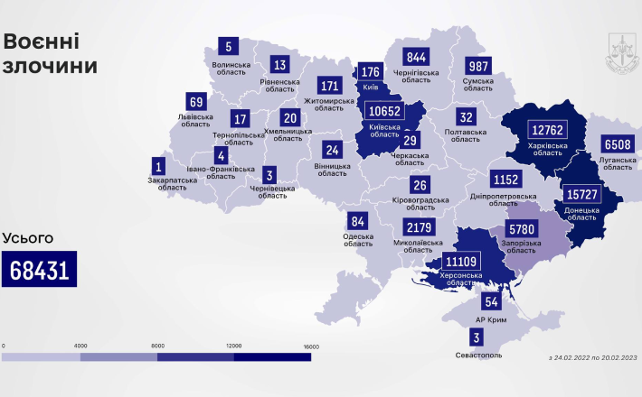Генпрокурор оприлюднив статистику воєнних злочинів на Черкащині