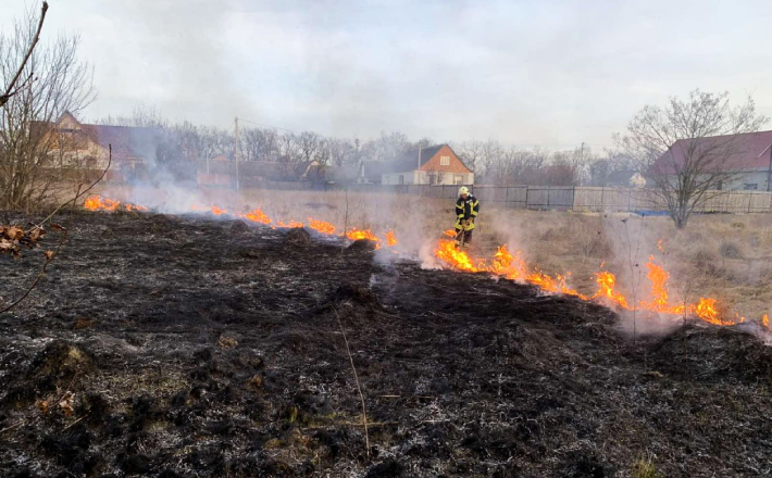За добу на Черкащині пʼять разів палав сухостій