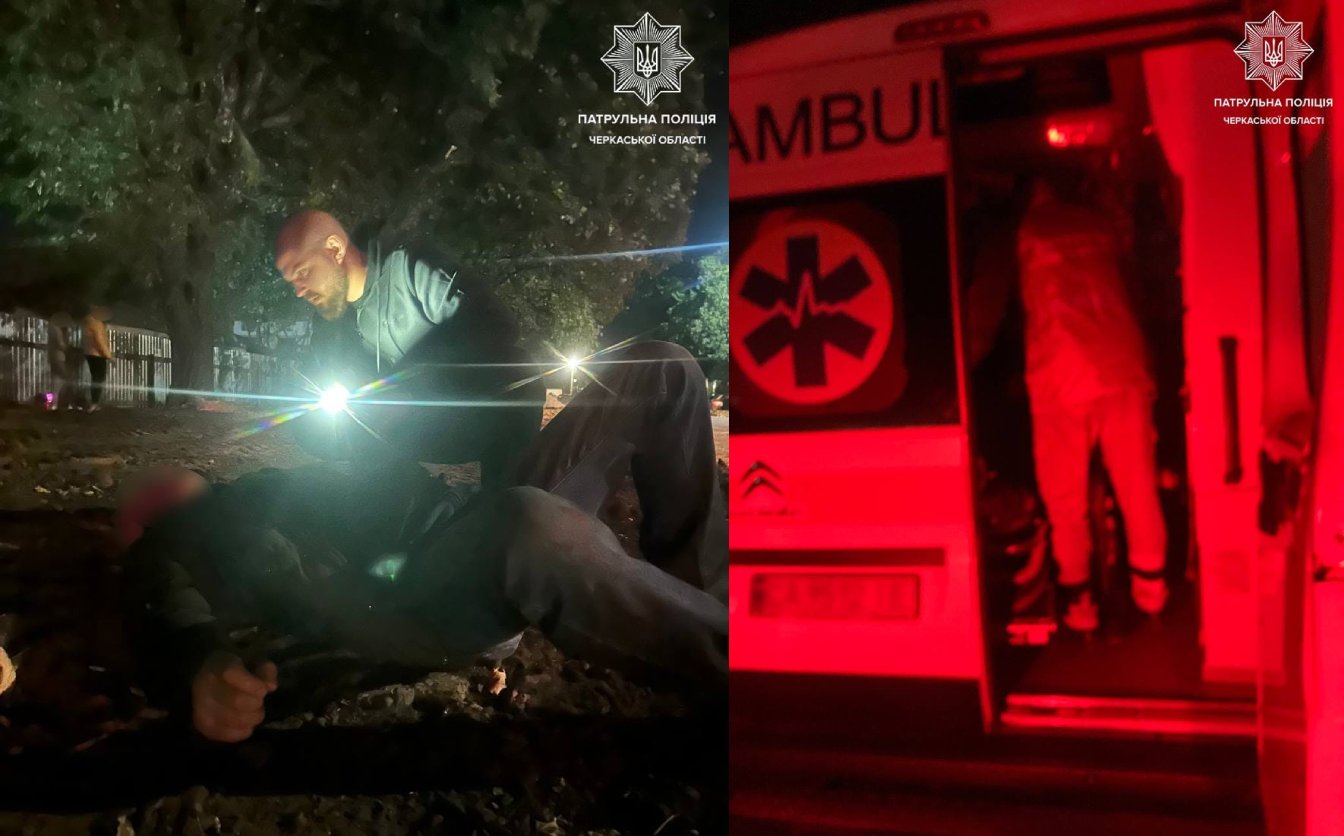 Знепритомнів на дорозі: черкаський патрульний допоміг чоловіку