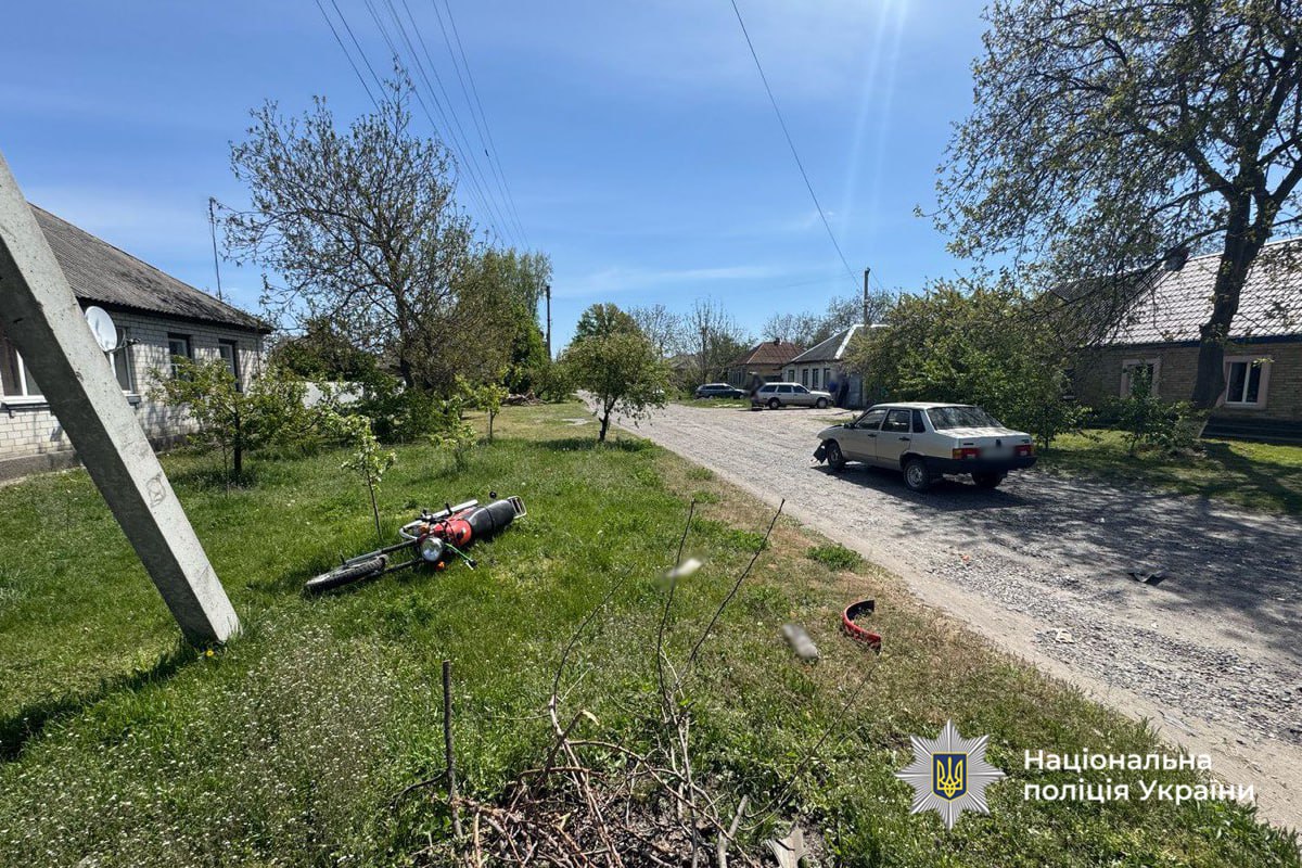 Постраждав мотоцикліст: чергова автопригода сталася в Чигирині (ФОТО)