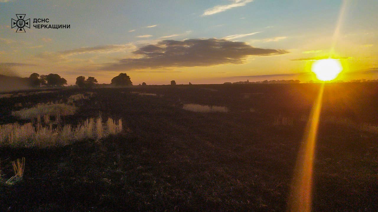 На відкритих територіях Черкащини вчора сталися дев’ять пожеж