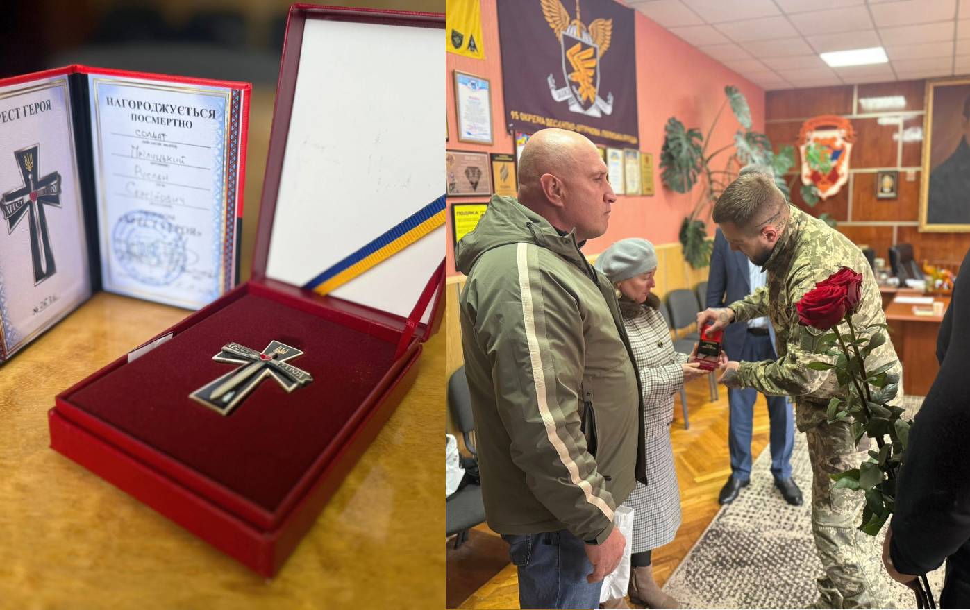 Батькам полеглого черкащанина передали «Хрест Хороброго»