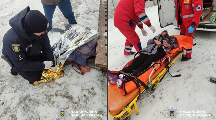 На Звенигородщині поліцейські врятували жінку, яка замерзала на узбіччі