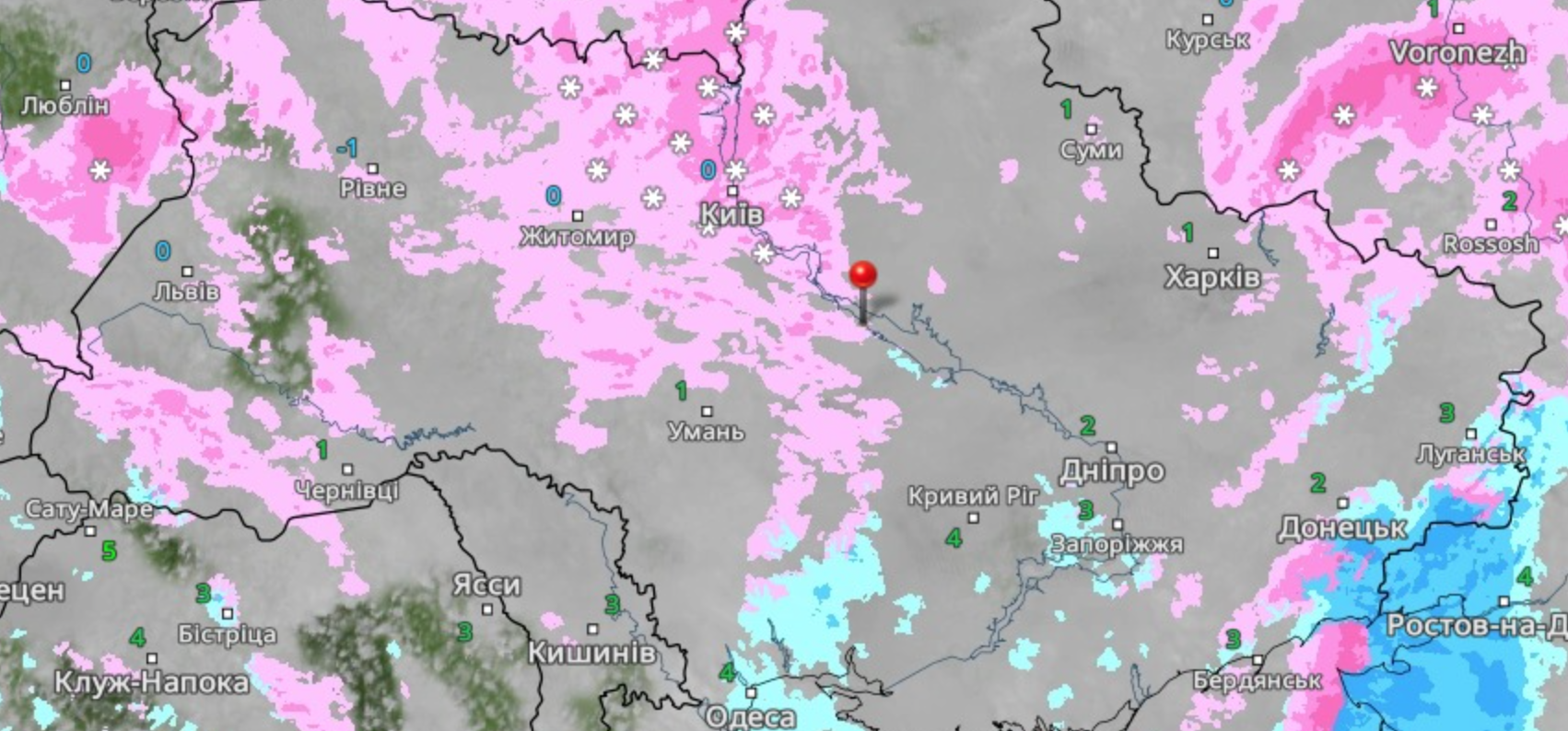 Відлига й опади очікуються завтра на Черкащині