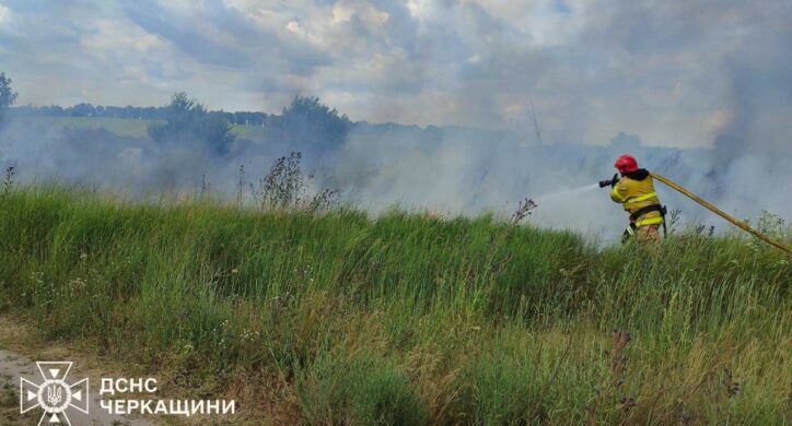 Сім пожеж рослинності сталися на Черкащині за добу