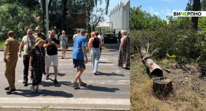 Жителі Лісової Просіки перекрили дорогу через чергову спробу забудови ділянки (ВІДЕО)