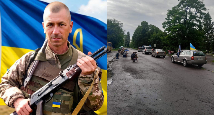 На колінах провели в останню путь відданого воїна з Черкащини