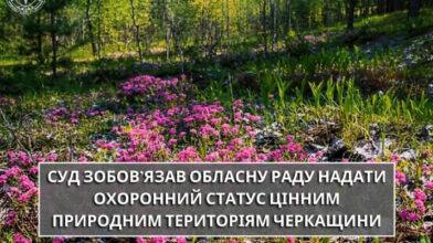 Черкаську облраду через суд зобов’язали створити ландшафтний заказник «Боровичок»