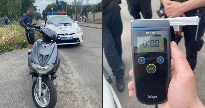 Водій мототранспорту в Черкасах сів п’яним за кермо